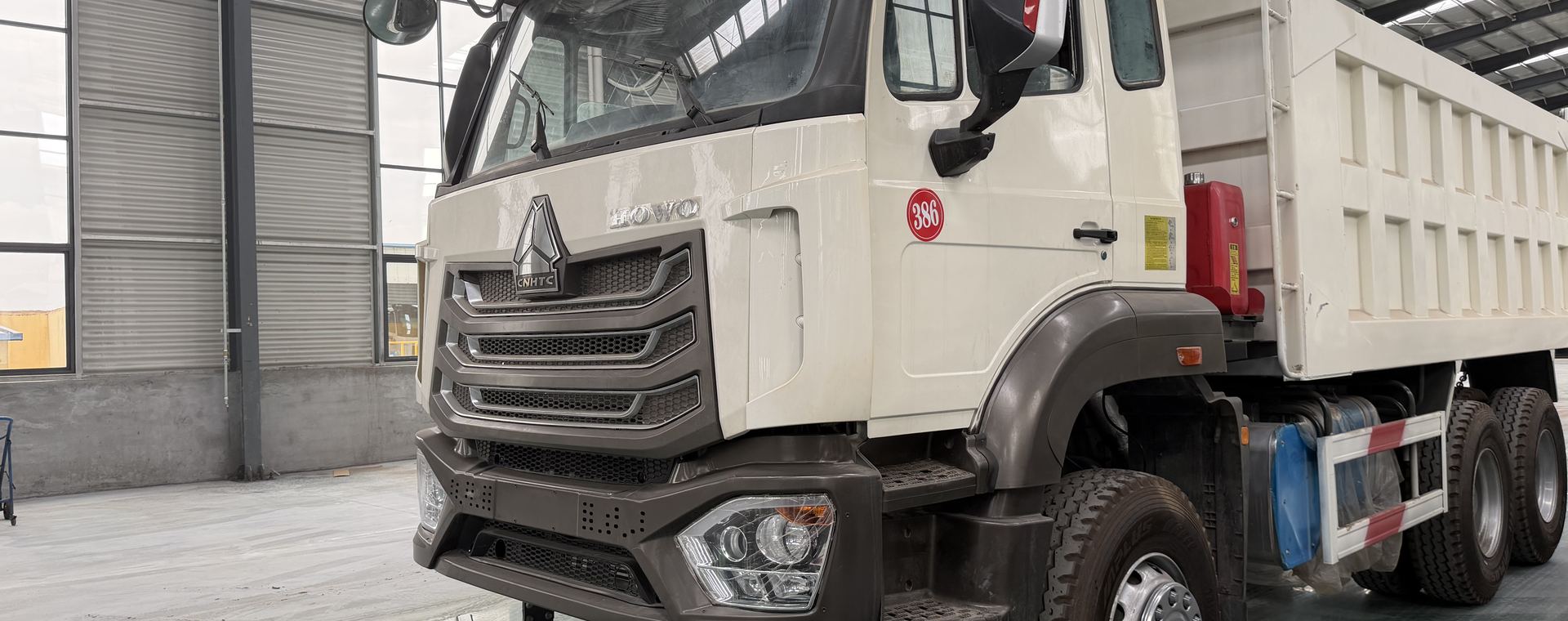 Commercial vehicles prepared for international shipment